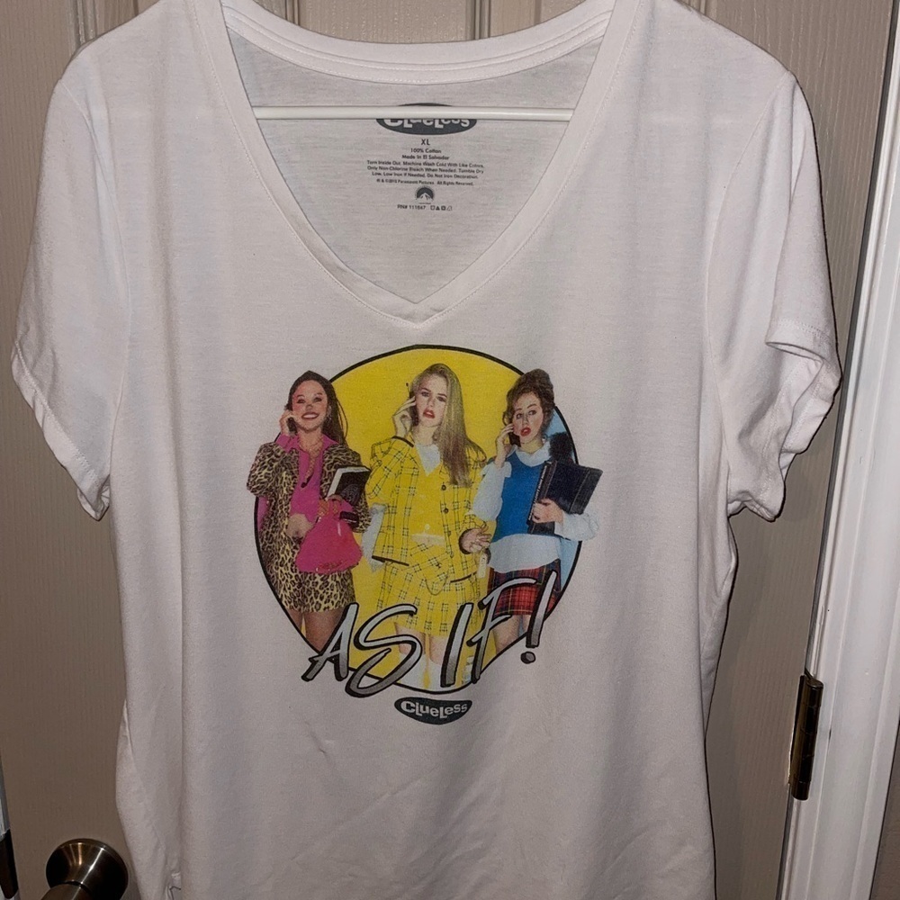 Clueless Super Cute  "As If" V-Neck T-Shirt - Picture 4 of 6